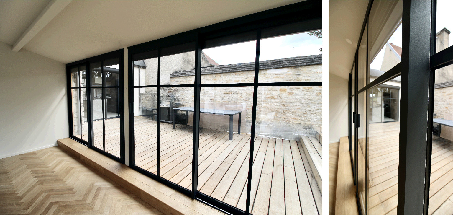 Julie Drevet Architecte d'intérieur Designer : FAUVERNEY  - RÉNOVATION D'UNE MAISON ANCIENNE ET DE SA VÉRANDA