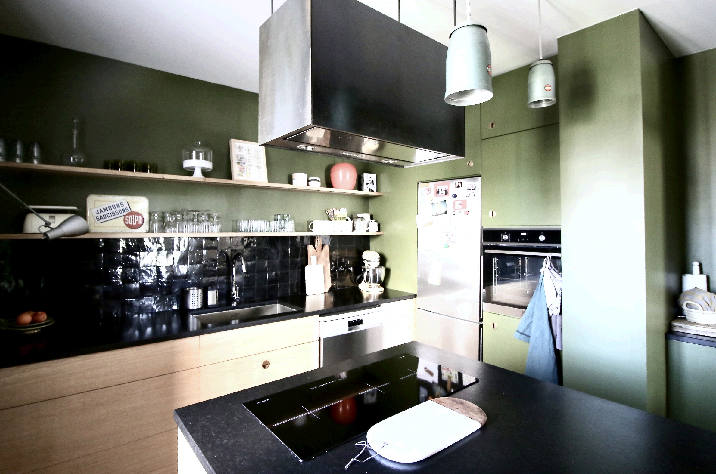 Julie Drevet Architecte d'intérieur Designer : Dijon - rénovation / réorganisation de la zone cuisine / entrée / séjour / sdb d'un appartement 