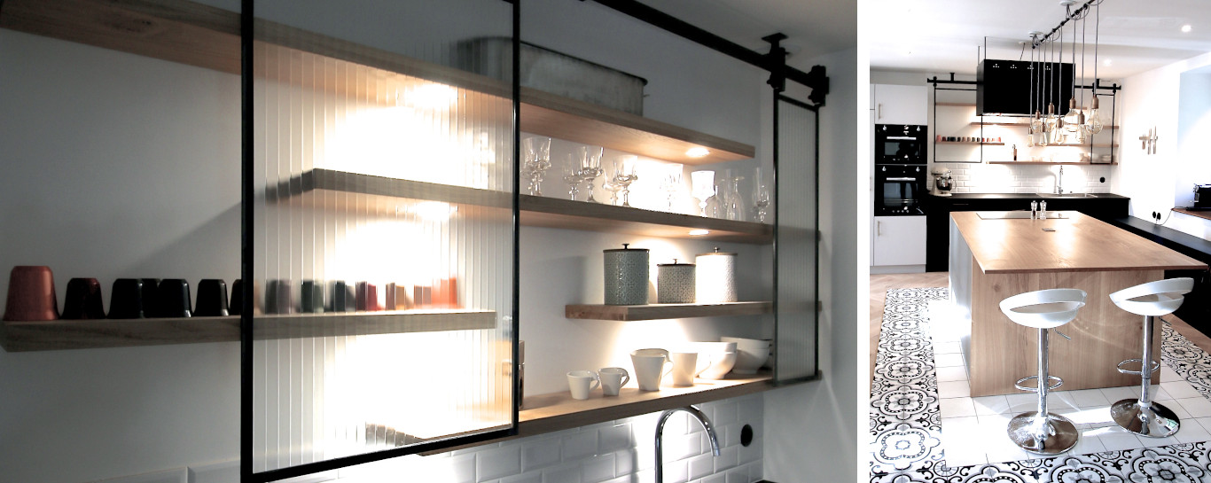 Julie Drevet Architecte d'intérieur Designer : TRANSFORMATION DES ESPACES CUISINE / SÉJOUR D'UNE MAISON